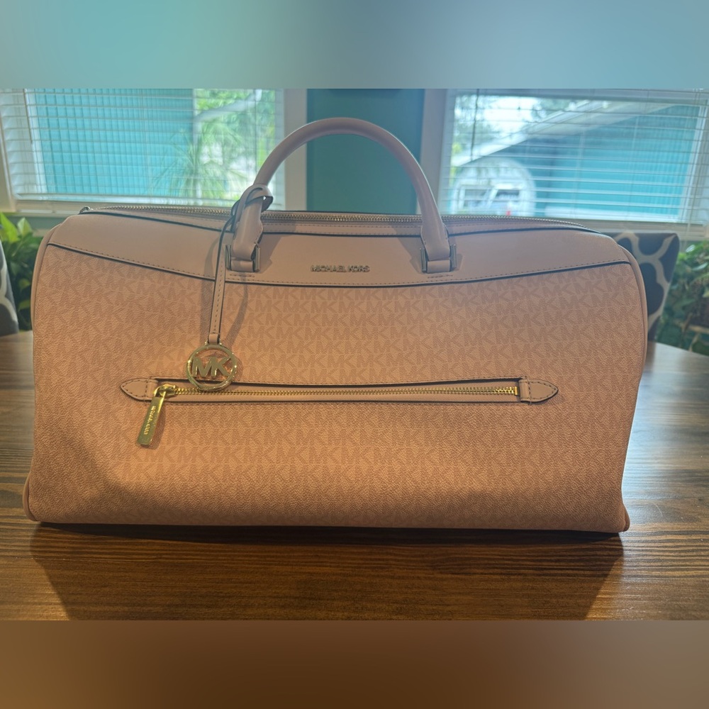 Michael Kors Pink Monogram Travel Duffel Bag